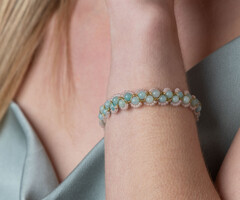 Copperwire Bracelet with Amazonite Gemstone Beads