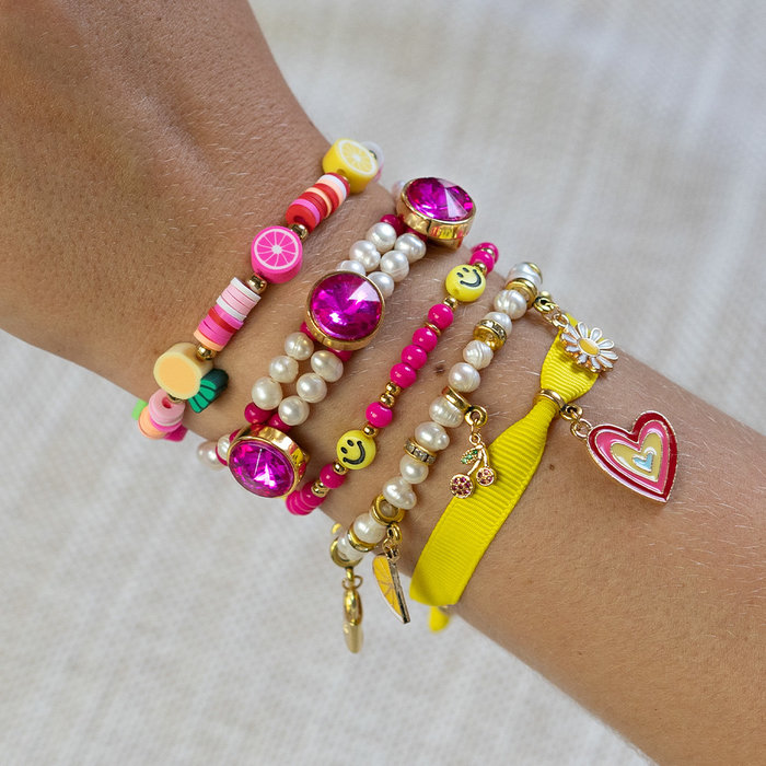 Bracelets with Smileys and Polymer Clay Beads Inspi472