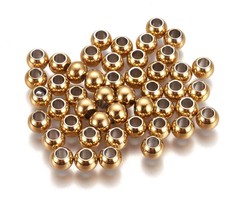 20 stuks Stainless Steel Spacer Beads Kralen Gold Plated 6x5mm