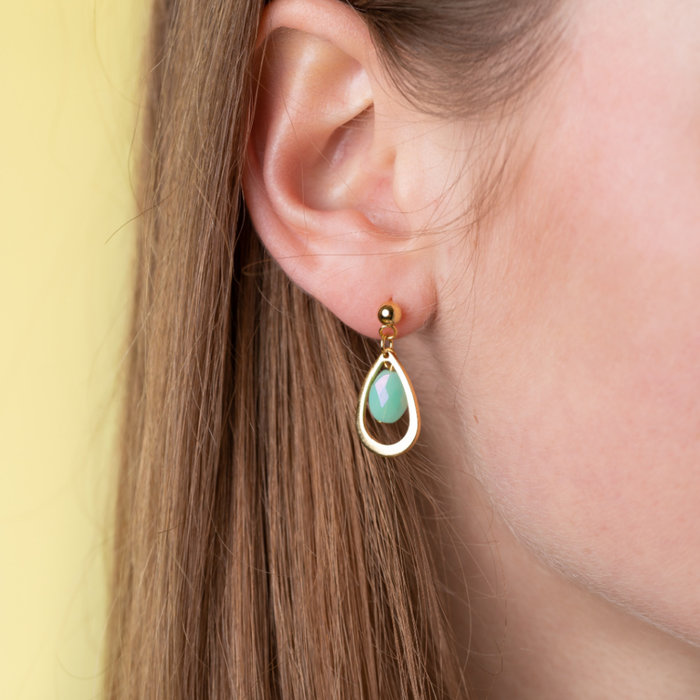 4 pieces Stainless Steel Drop Charm 17x11mm Gold Plated