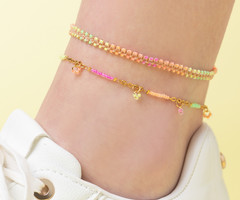 Miyuki Neon Anklets with Knot Technique