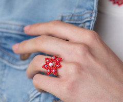 Bloem Ring met Miyuki Rocailles maken