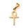 Stainless Steel Charm Ankh Golden 19.5x11mm