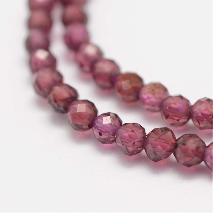 Natural Garnet Faceted Gemstone Beads 2mm, strand 160 pieces