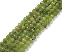 Natural Green Jade Gemstone Faceted Beads 4mm, strand 85 pieces