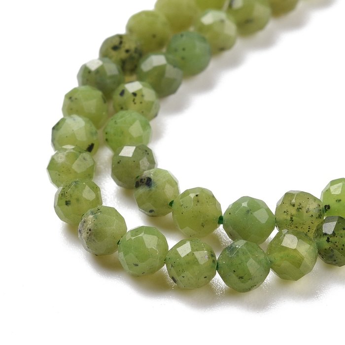 Natural Green Jade Edelsteen Facetkralen 4mm, streng 85 stuks