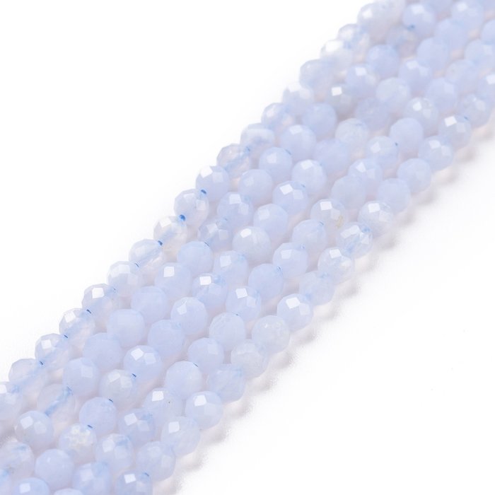 Natural Blue Lace Agaat Edelsteen Facetkralen 3.5~4mm, streng 100 stuks