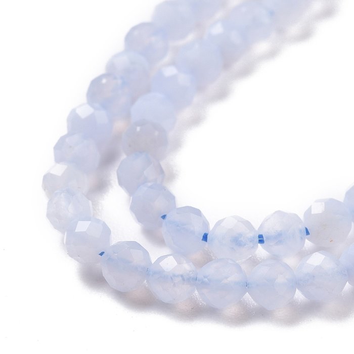 Natural Blue Lace Agaat Edelsteen Facetkralen 3.5~4mm, streng 100 stuks