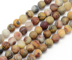 Natural Frosted Crazy Agate Gemstone Beads 10mm, strand 30 pieces