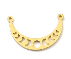 Stainless Steel Tussenzetsel Maanfasen Gold Plated 14x21.5mm