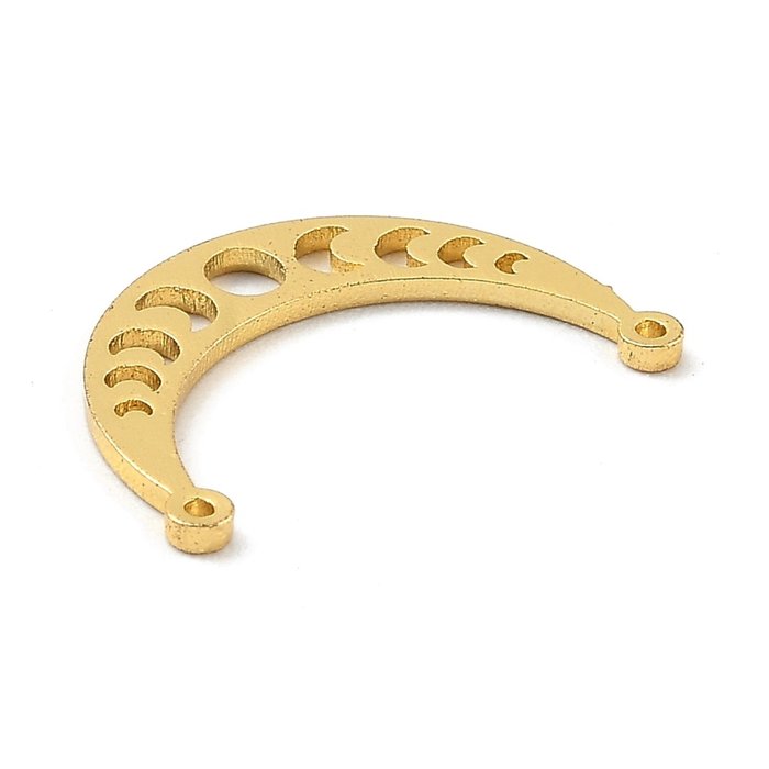 Stainless Steel Tussenzetsel Maanfasen Gold Plated 14x21.5mm