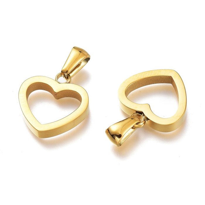 StStainless Steel Bedel Hart Gold Plated 16x15mm