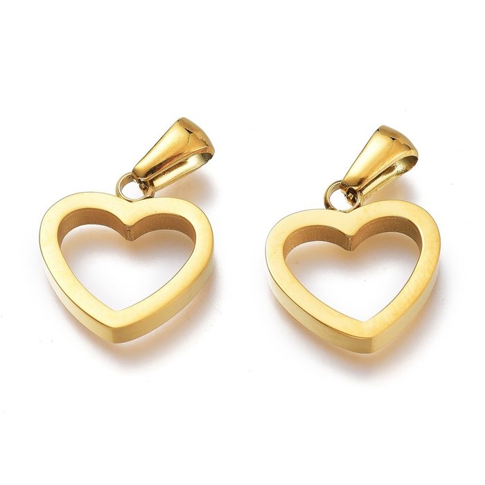 StStainless Steel Bedel Hart Gold Plated 16x15mm