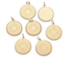 Stainless Steel Bedel Kleine Ster Gold Plated 17x15mm