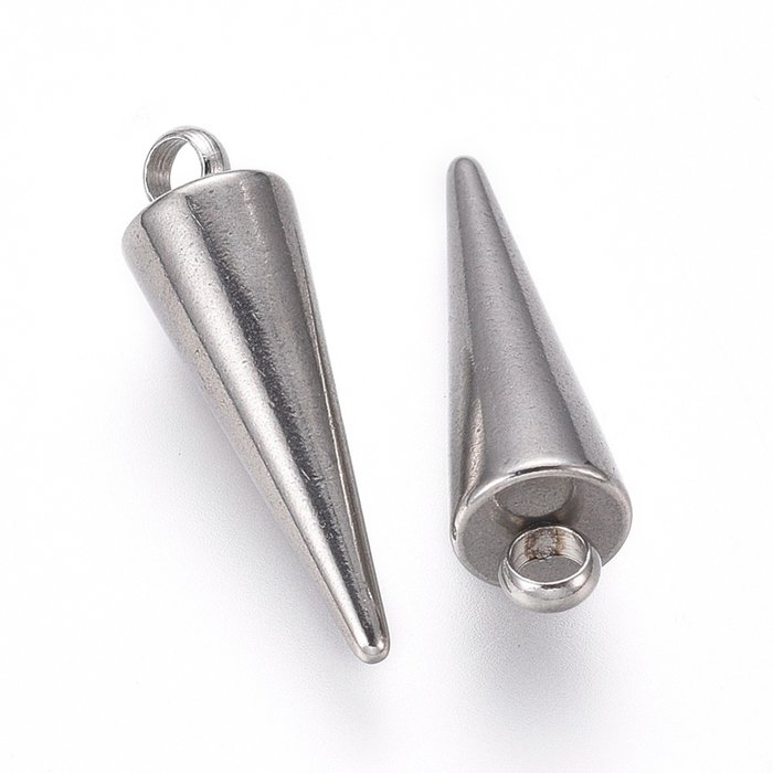 Stainless Steel Bedel Pendel Spike Silver 18x5mm
