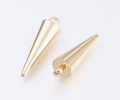 Stainless Steel  Charm Pendulum Spike Gold Plated 18x5mm