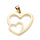 Stainless Steel Charm Double Heart Golden 31x33mm