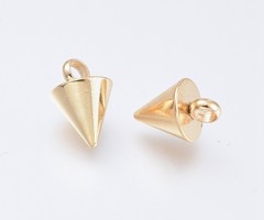 Stainless Steel  Charm Pendulum Gold Plated 8.5x6mm