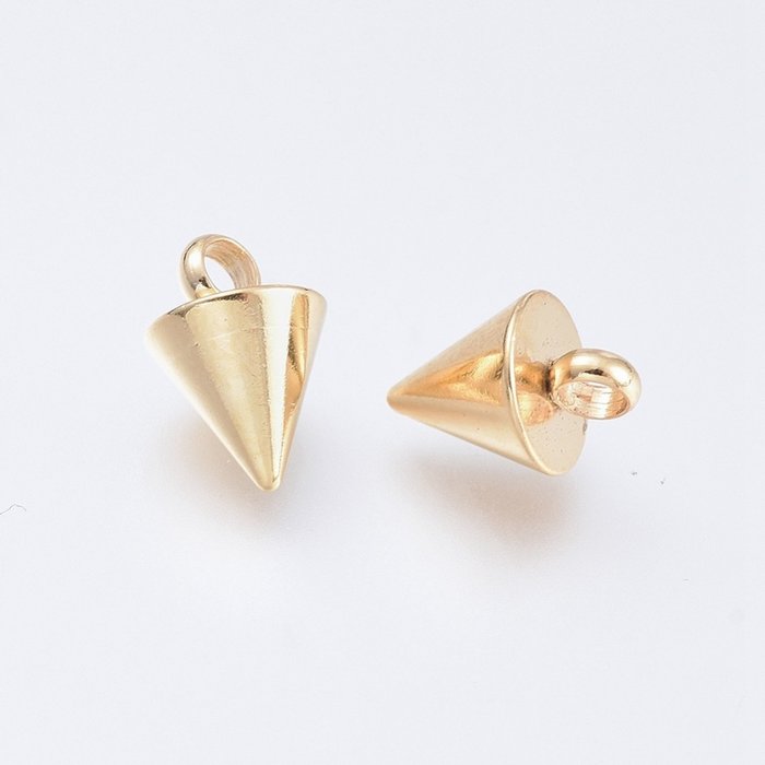 Stainless Steel Bedel Pendel Gold Plated 8.5x6mm