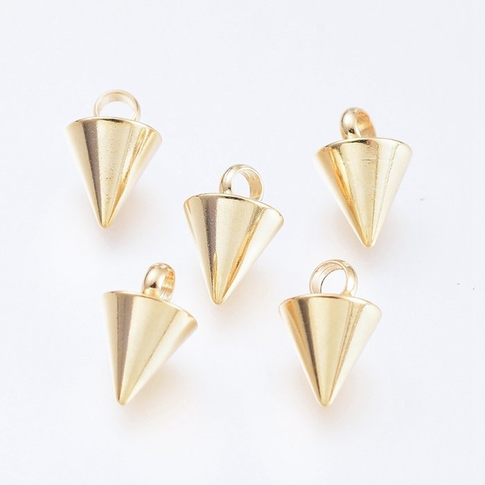 Stainless Steel  Charm Pendulum Gold Plated 8.5x6mm