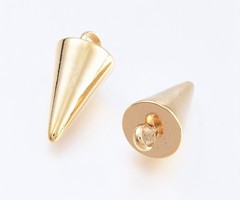 Stainless Steel Bedel Pendel Spike Gold Plated 14.5x7mm