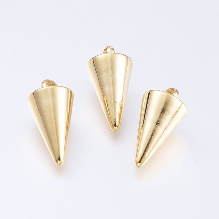 Stainless Steel  Charm Pendulum Spike Gold Plated 14.5x7mm