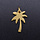Stainless Steel Charm Palm Tree Gold Plated 17x12.5mm
