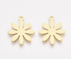 Stainless Steel Bloem Bedel 19x16mm Gold Plated