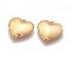 Stainless Steel Bedel Hart Gold Plated 21.8x21.6mm