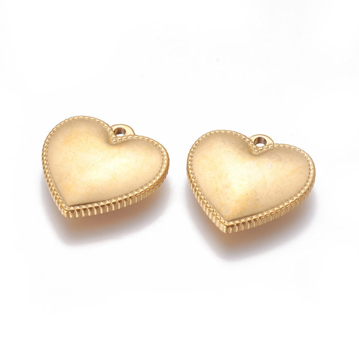 Stainless Steel Charm Hart Gold Plated 21.8x21.6mm