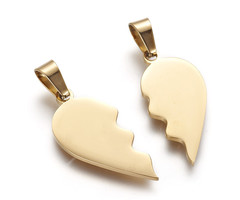 Stainless Steel Vriendschaps Friends Bedel Hart Gold Plated 26x25.5mm