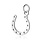 Stainless Steel Charm Horseshoe Silver 13x10mm