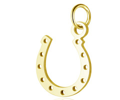 Stainless Steel Bedel Hoefijzer Gold Plated 13x10mm