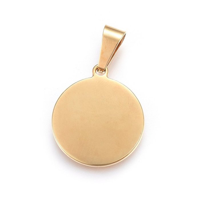 Stainless Steel Bedel Motiefjes met Hart Gold Plated 28.5x25mm
