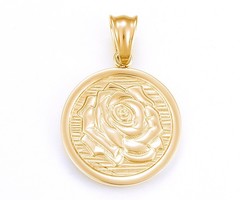 Stainless Steel Bedel Elegante Roos Gold Plated 29x25mm