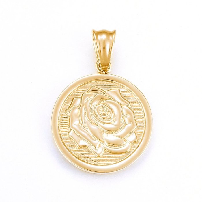 Stainless Steel Bedel Elegante Roos Gold Plated 29x25mm