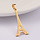 Stainless Steel Charm Eiffel Tower Golden 33x15mm