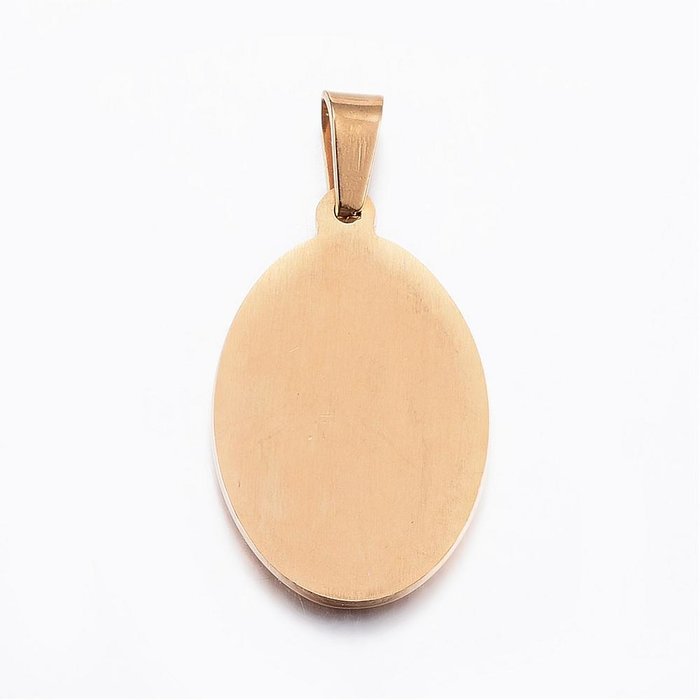 Stainless Steel Charm Mary Gold Plated 27x17mm