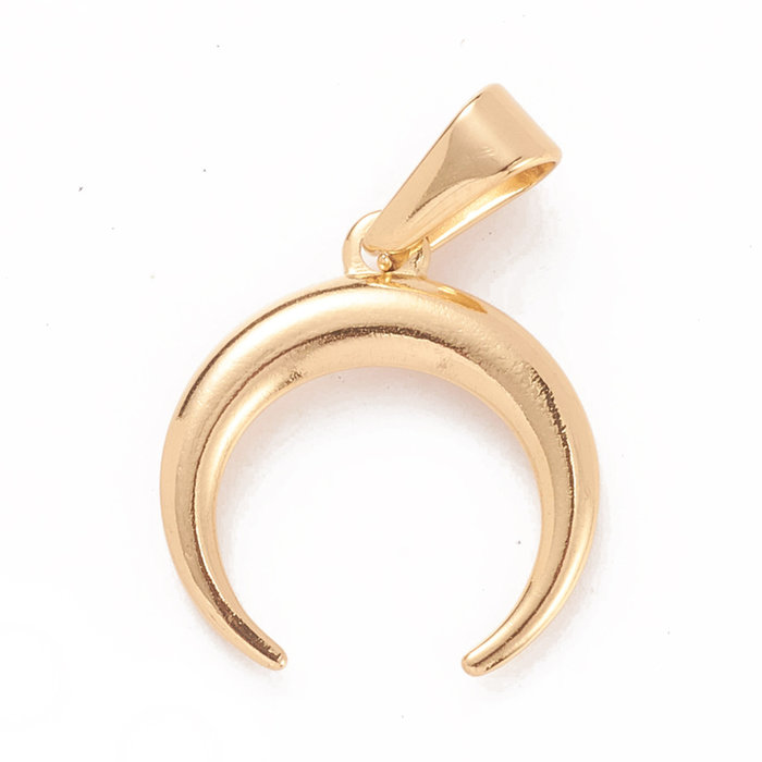 5338 Stainless Steel Charm Crescent Moon Gold Plated 19x18mm