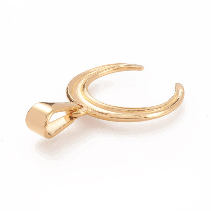 5338 Stainless Steel Charm Crescent Moon Gold Plated 19x18mm