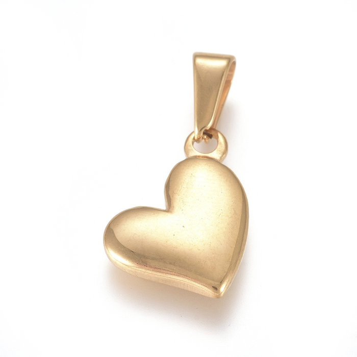 5345 Stainless Steel Charm Heart Gold Plated 18x13mm