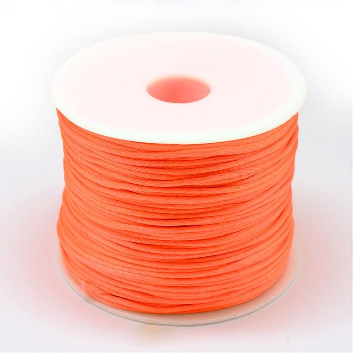 Satijnkoord 1mm Oranje, 5 meter