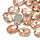 Glass Connector Oval 10x8x5mm Salmon Pink