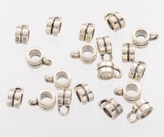 20 pieces Tibetan Bail Beads 4x6x9mm Antique Silver Nickel