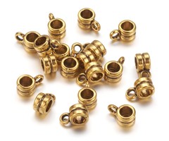 20 stuks Tibetaanse Kraal met Oog 4x6mm Gold Plated Nikkelvrij