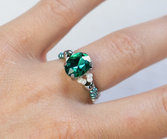 Ring with Glass Connector and Miyuki Seed beads