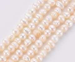 Zoetwater Parels 3~4mm Natural White, streng 80stuks