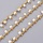 Beaded Chain with Glassbeads White 2mm, 1 meter