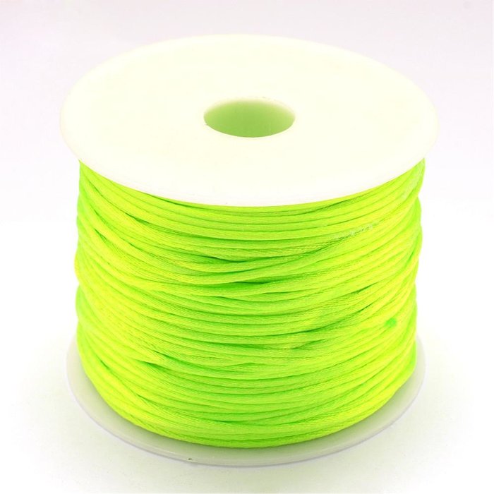 Satijnkoord 1mm Neon Groen, 5 meter