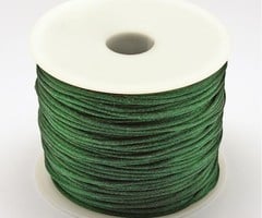 5 meter Satijnkoord 1mm Donker Groen